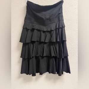 Express Black Tiered Strapless A-Line Skirt Mini M